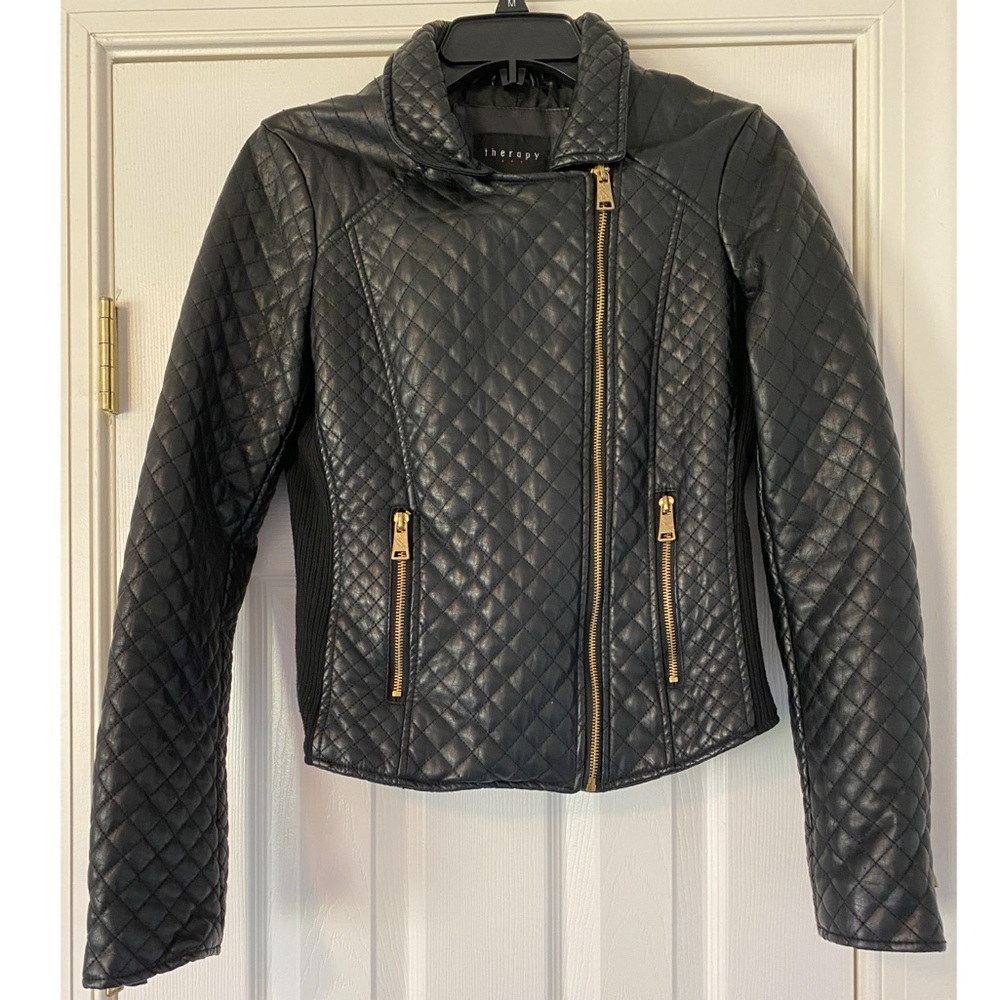 Therapy Quilted Faux Leather Jacket
